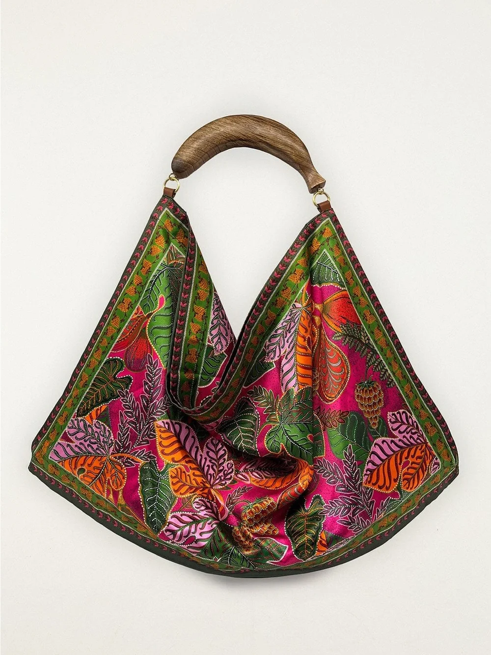 Farm Rio Green Scarf Tote Bag